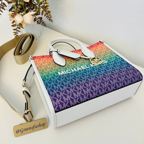 Michael Kors Mirella Small Ombré Signature Logo Crossbody Bag Rainbow - Picture 5 of 10
